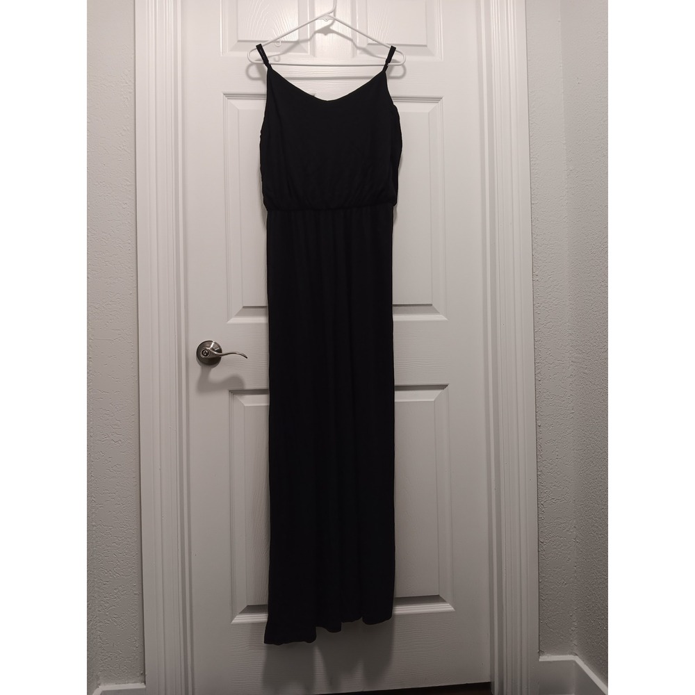 NEW w TAG Gap Womens XL Black Viscose Sleeveless V-Neck Elastic Waist Maxi Dress